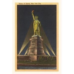 Vintage Journal Night, Statue of Liberty, New York City -- Found Image Press